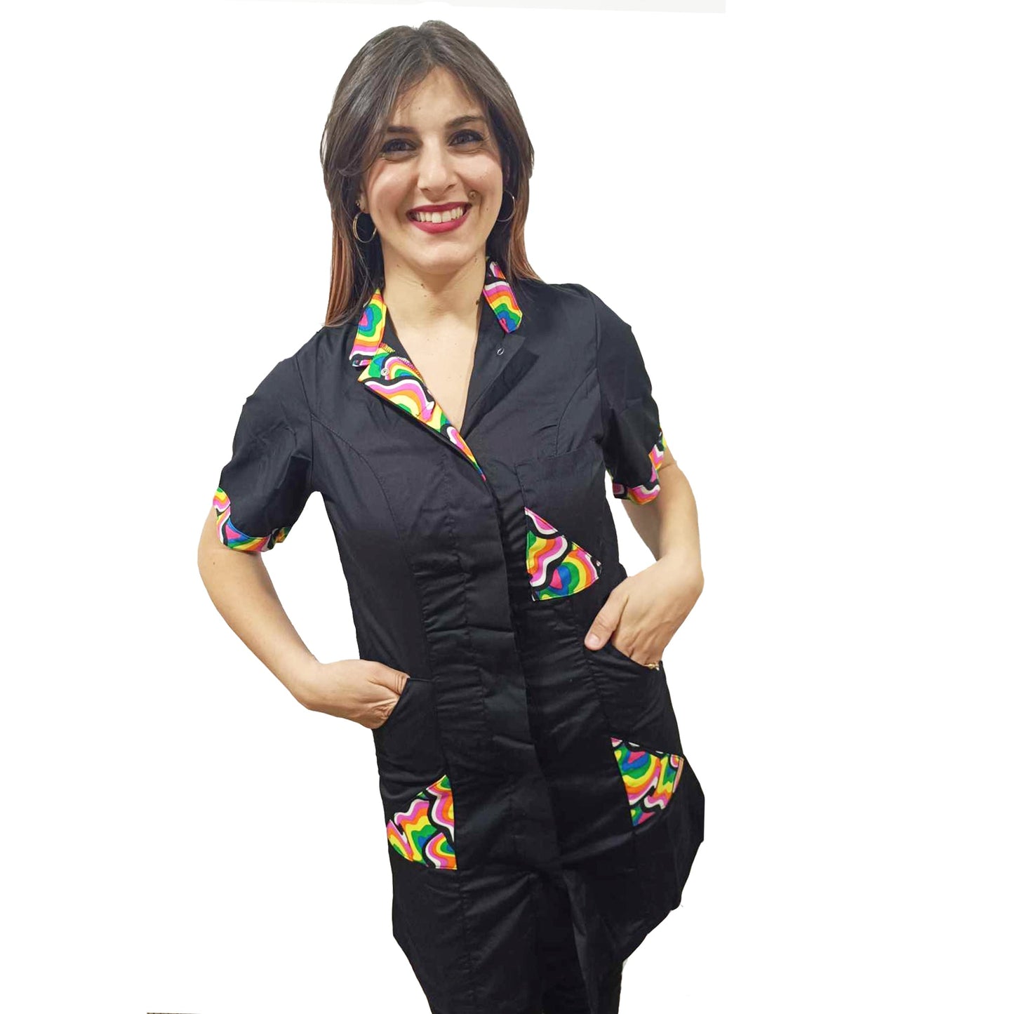 Casacca Camice da Lavoro Donna,Estetista,parrucchiera,Centro estetico,Nails,cuoca cod: 20034
