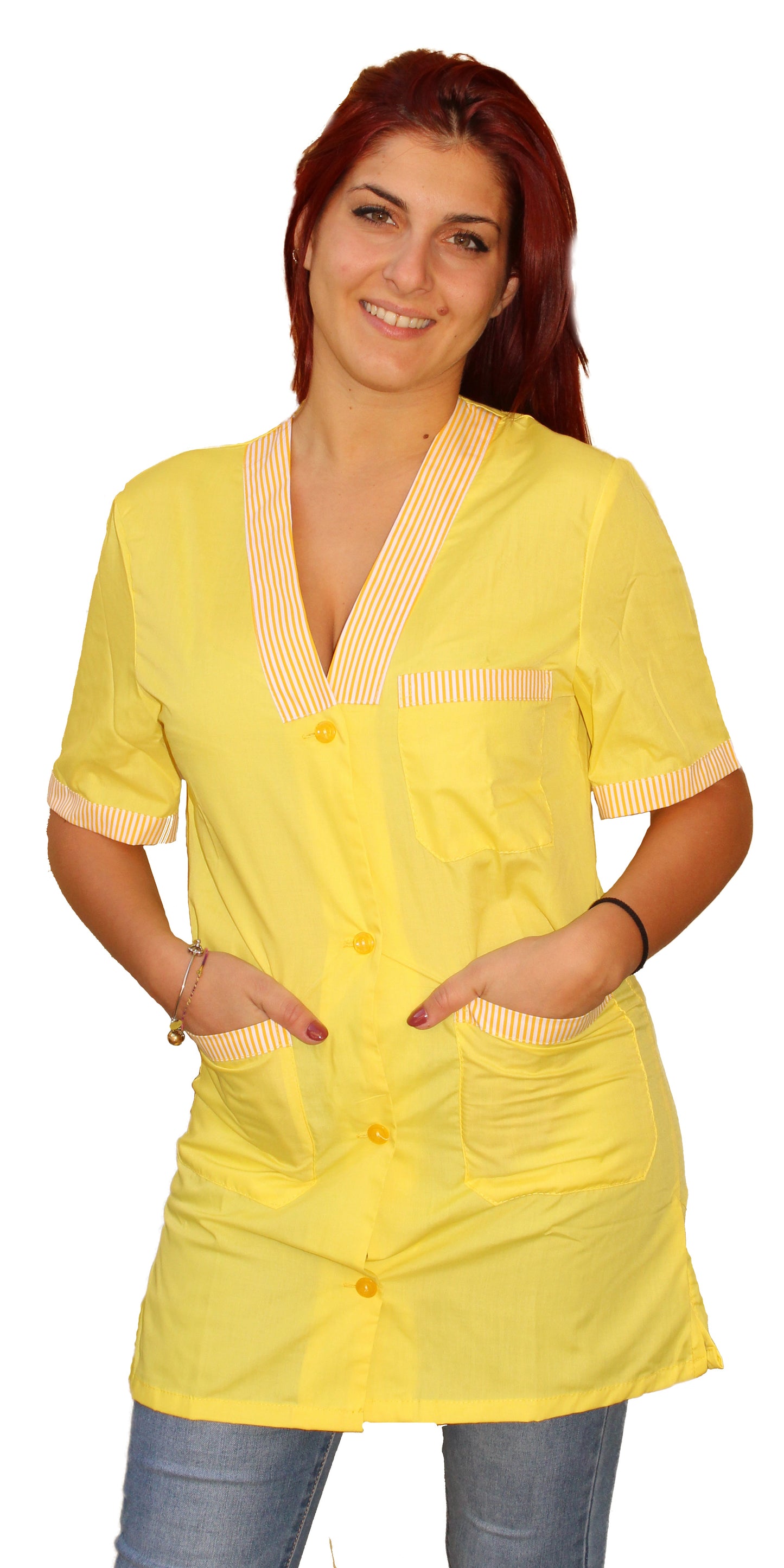 Camice da lavoro,casacca donna MM "giallo" cod: 7258