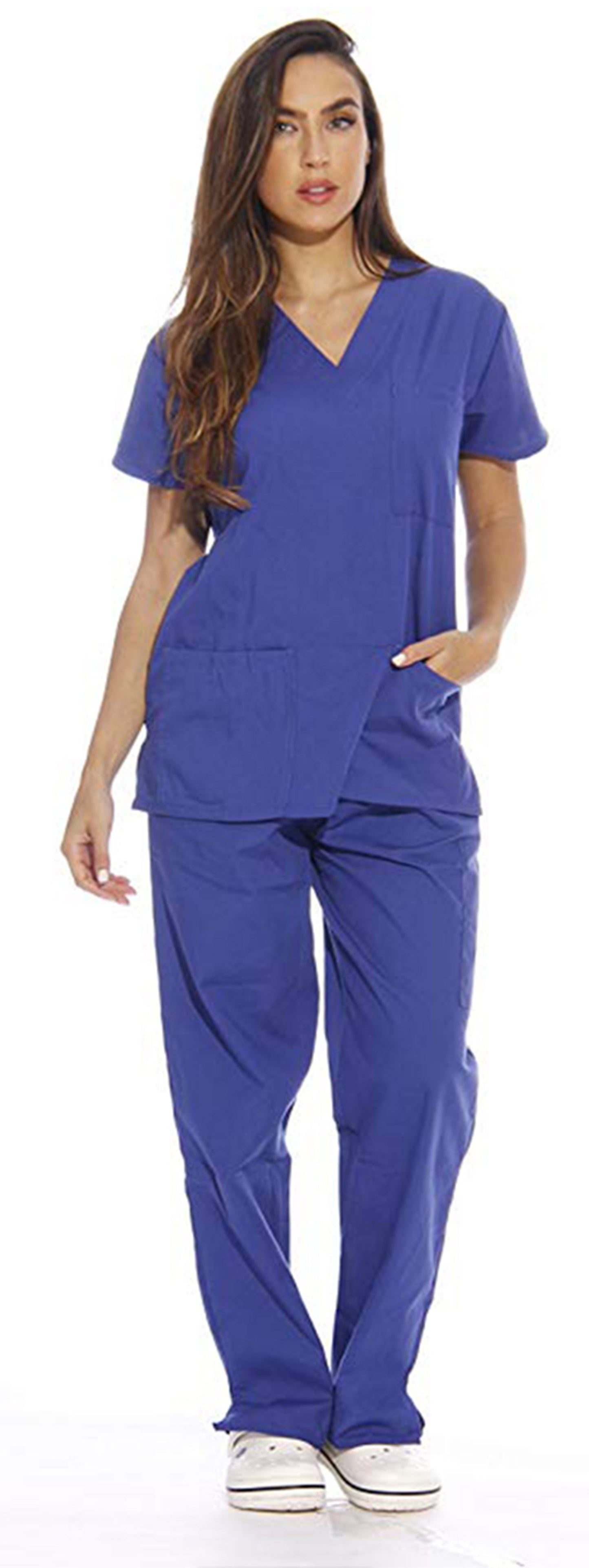 Divisa da lavoro,sanitaria,infermieristica,estetica,completa,unisex,scollo V 8299
