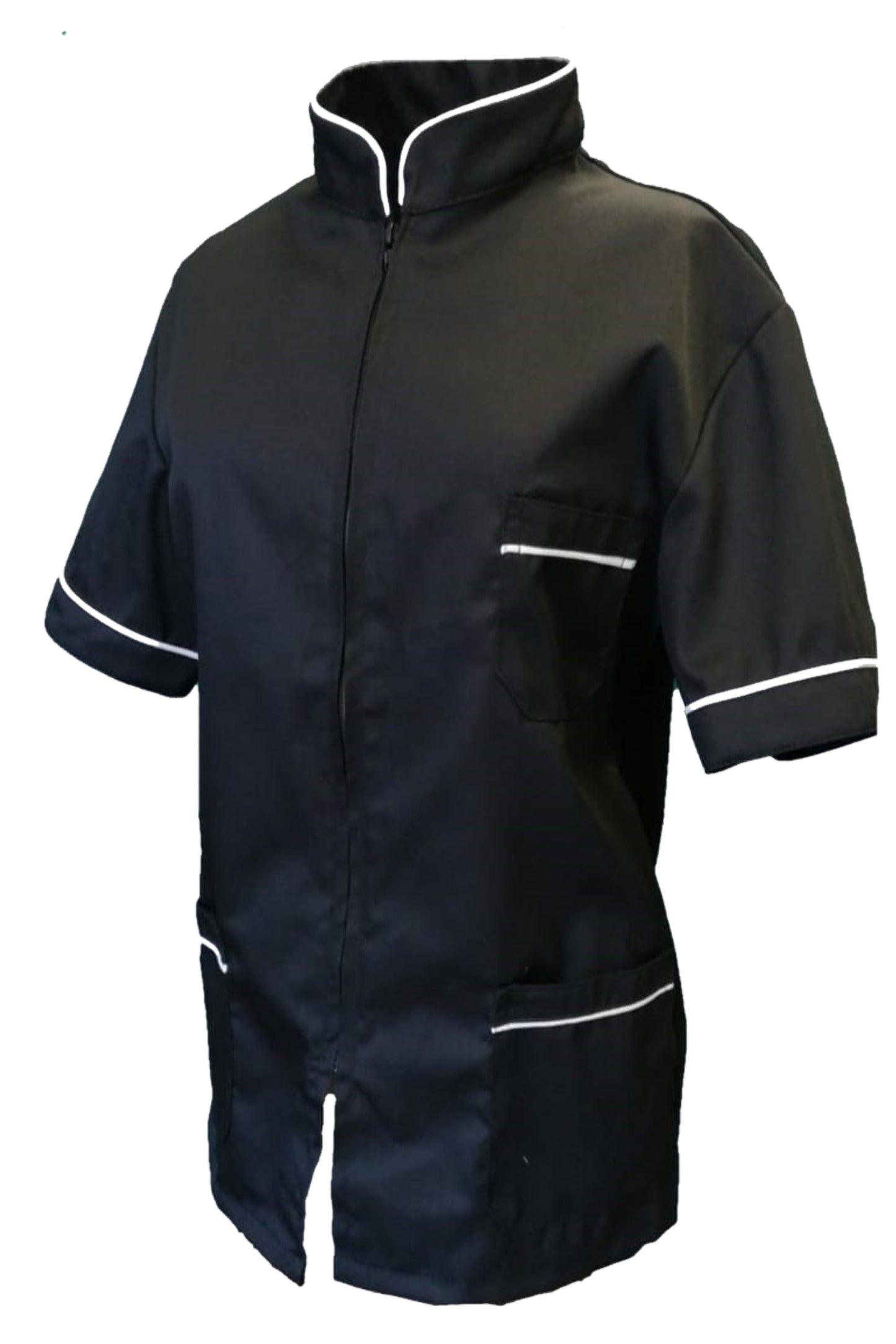 Camici da Lavoro Uomo,nero con Zip, da Laboratorio,medicale,per Cucina,Casacca da Lavoro COD: 25051