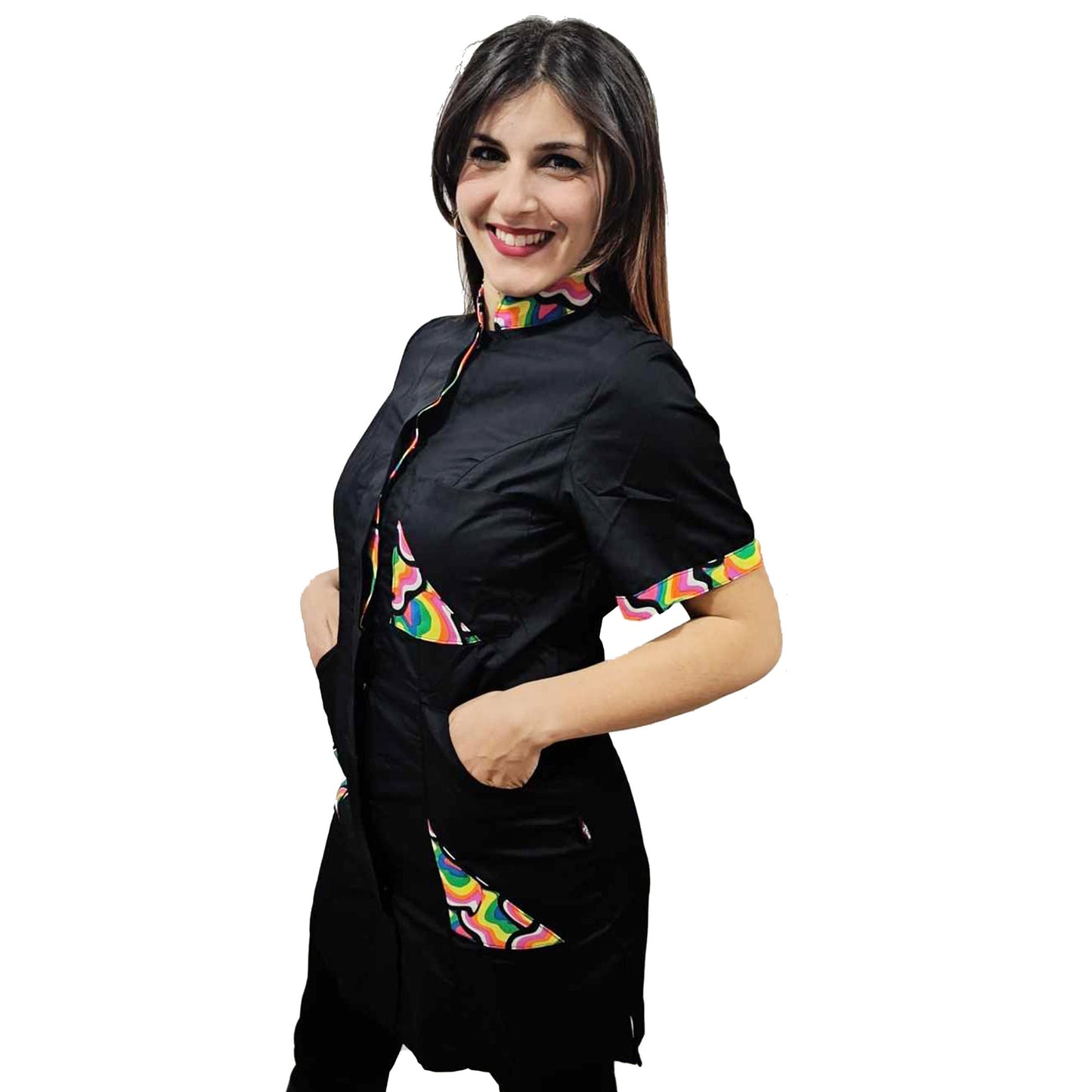Casacca Camice da Lavoro Donna,Estetista,parrucchiera,Centro estetico,Nails,cuoca cod: 20034