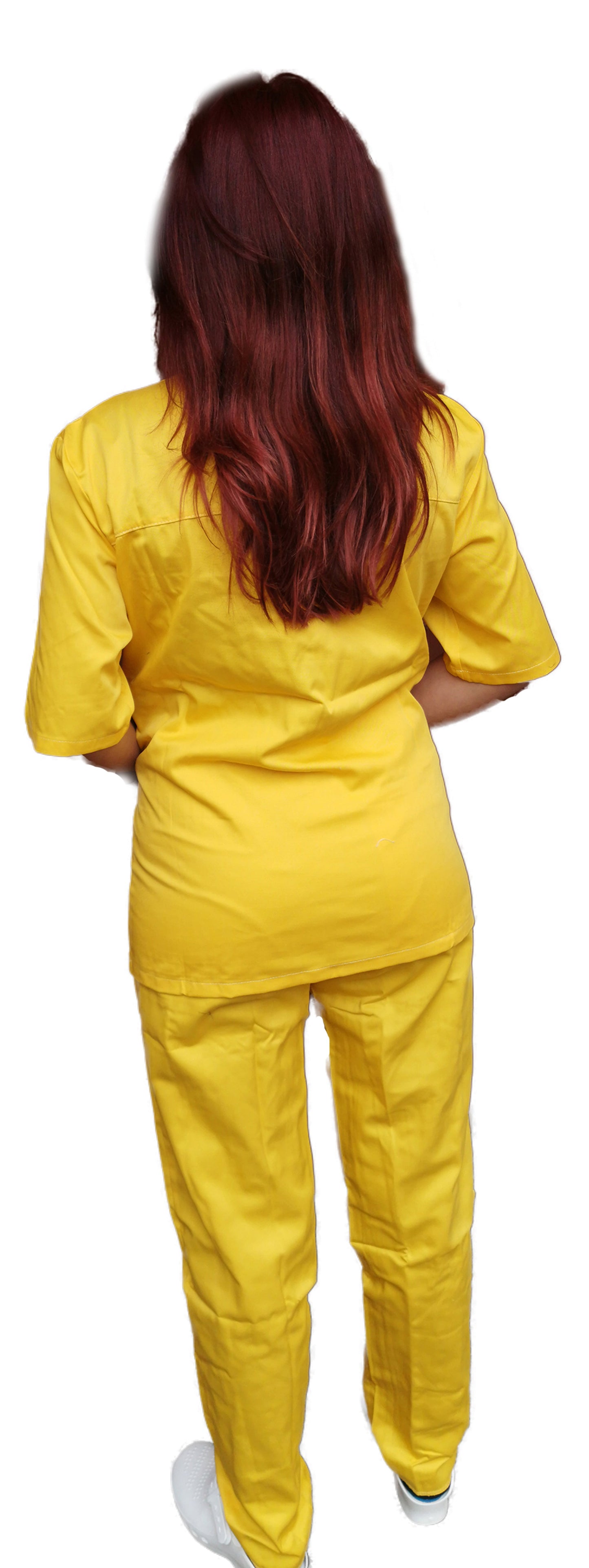 Divisa da lavoro,completa,unisex,collo V "giallo" cod: 1512