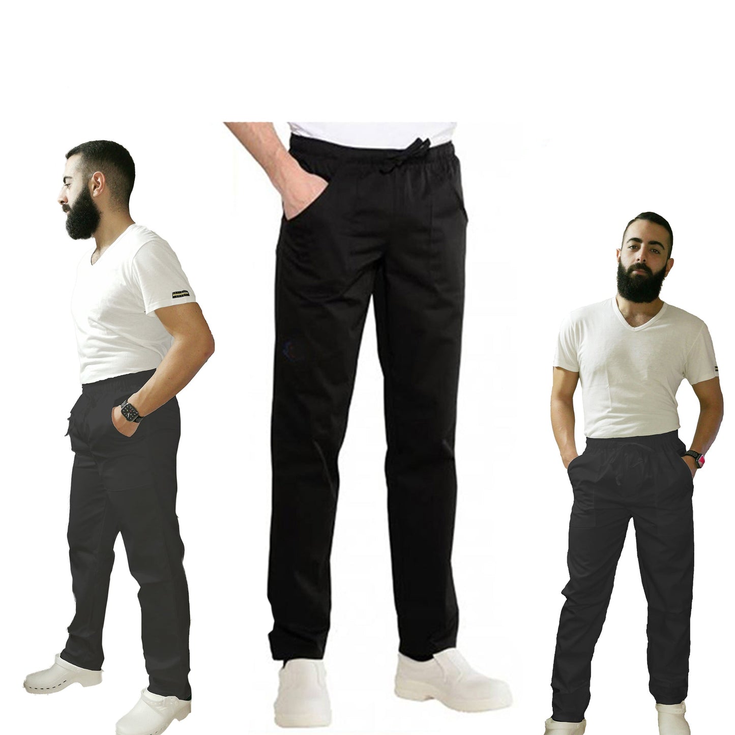 Pantalone da lavoro,cuoco,slim "nero" cod: 2313