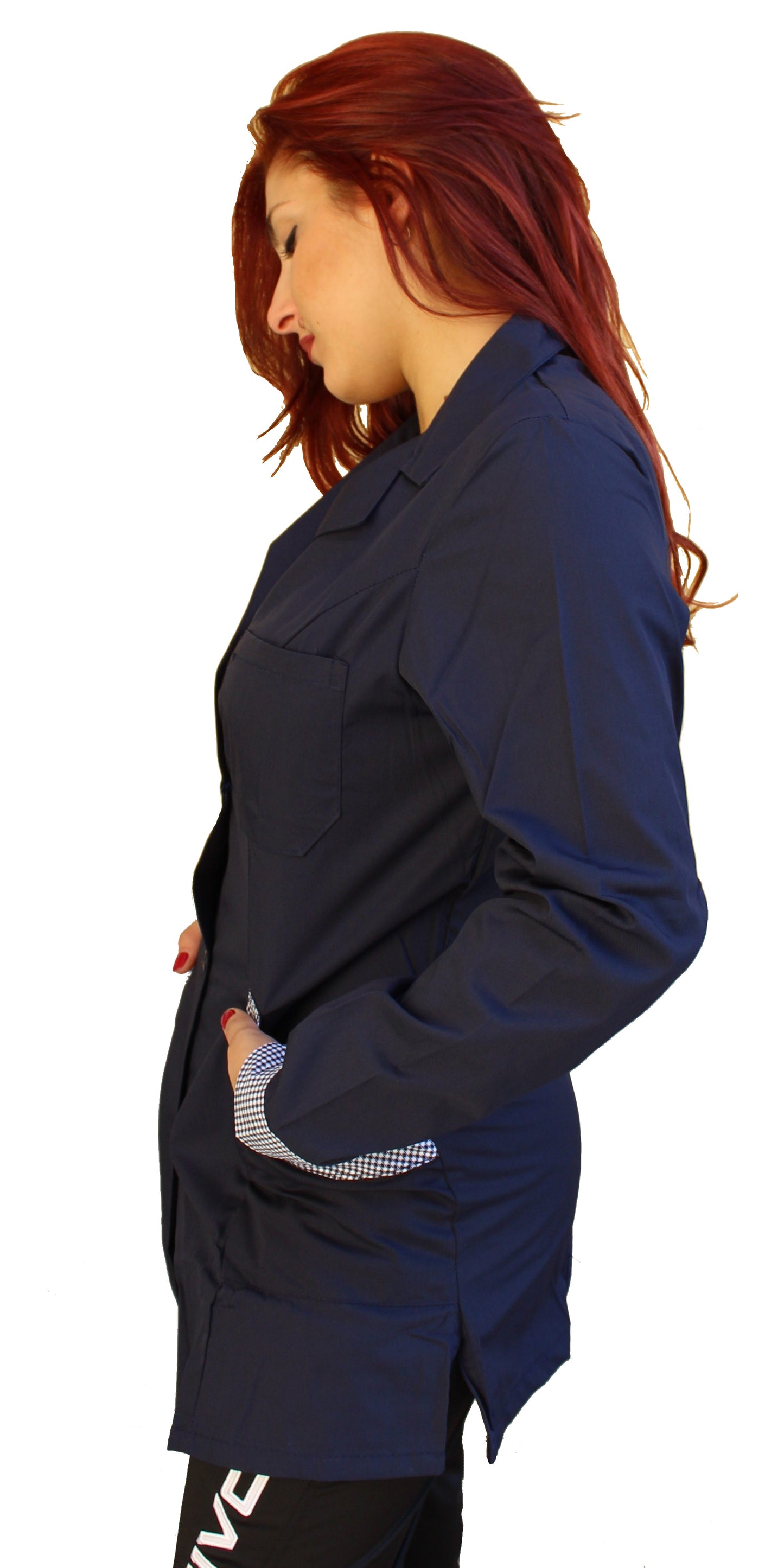 Camice da lavoro donna,casacca slim,divisa "blu scuro" Cod:161020