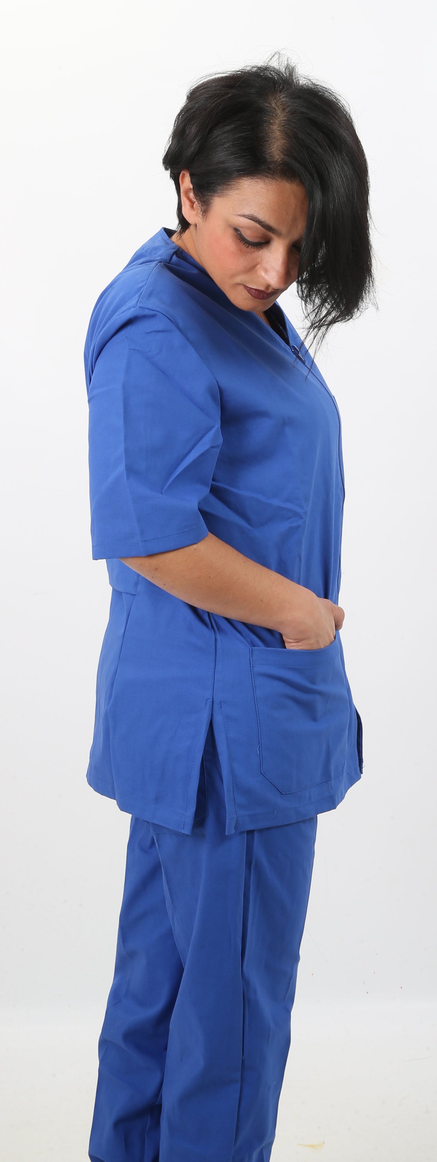 Divisa da lavoro,unisex, zip collo coreano "colore blu royal" cod: 1912