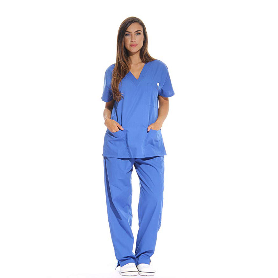 Divisa da lavoro,sanitaria,infermieristica,estetica,completa,unisex,scollo V 8299
