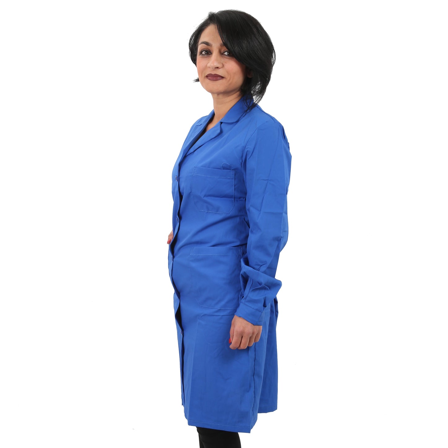 camice da lavoro donna,ml lungo "blu royal" Cod:7104