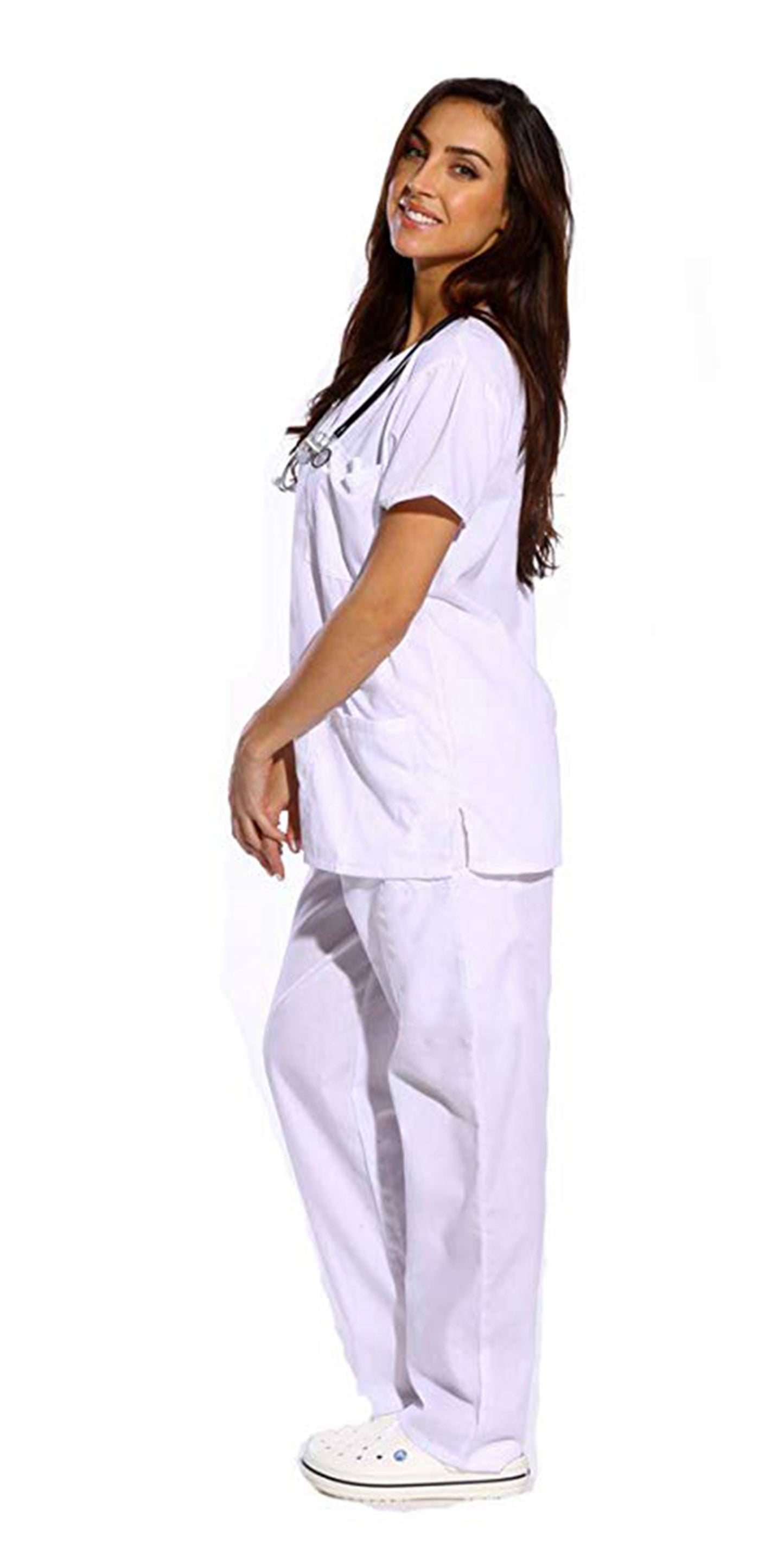 Divisa da lavoro,sanitaria,infermieristica,estetica,completa,unisex,scollo V 8299
