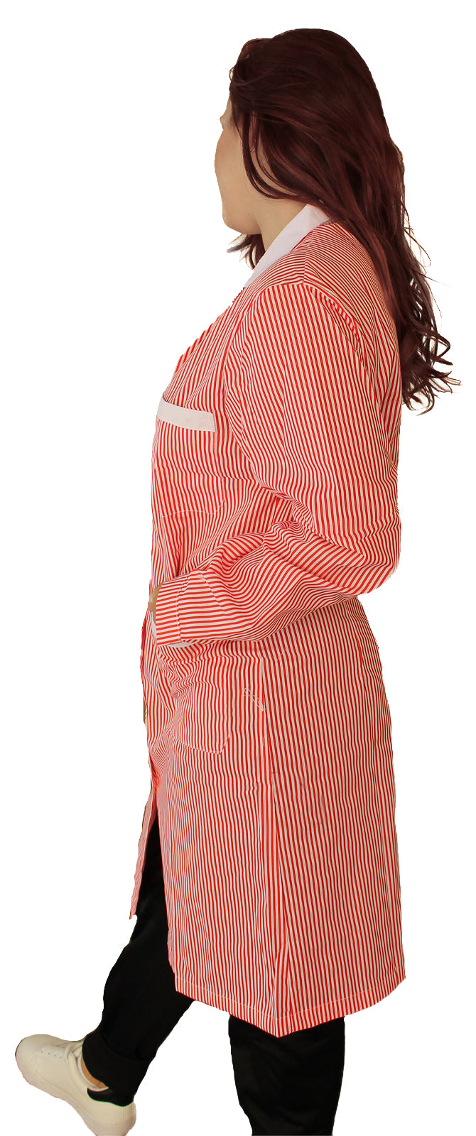 camice da lavoro donna, rigo rosso ML cod:7649
