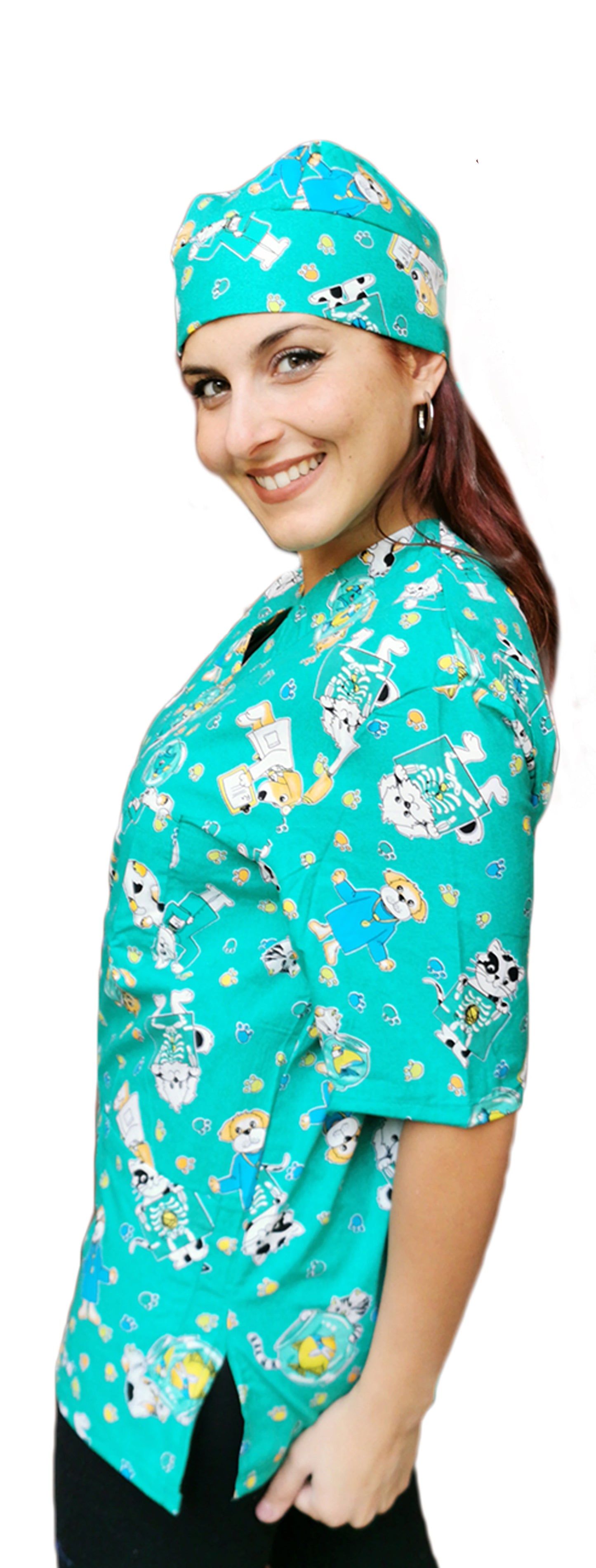 casacca da lavoro,"VERDE" camice fumetto+bandana cod: 880