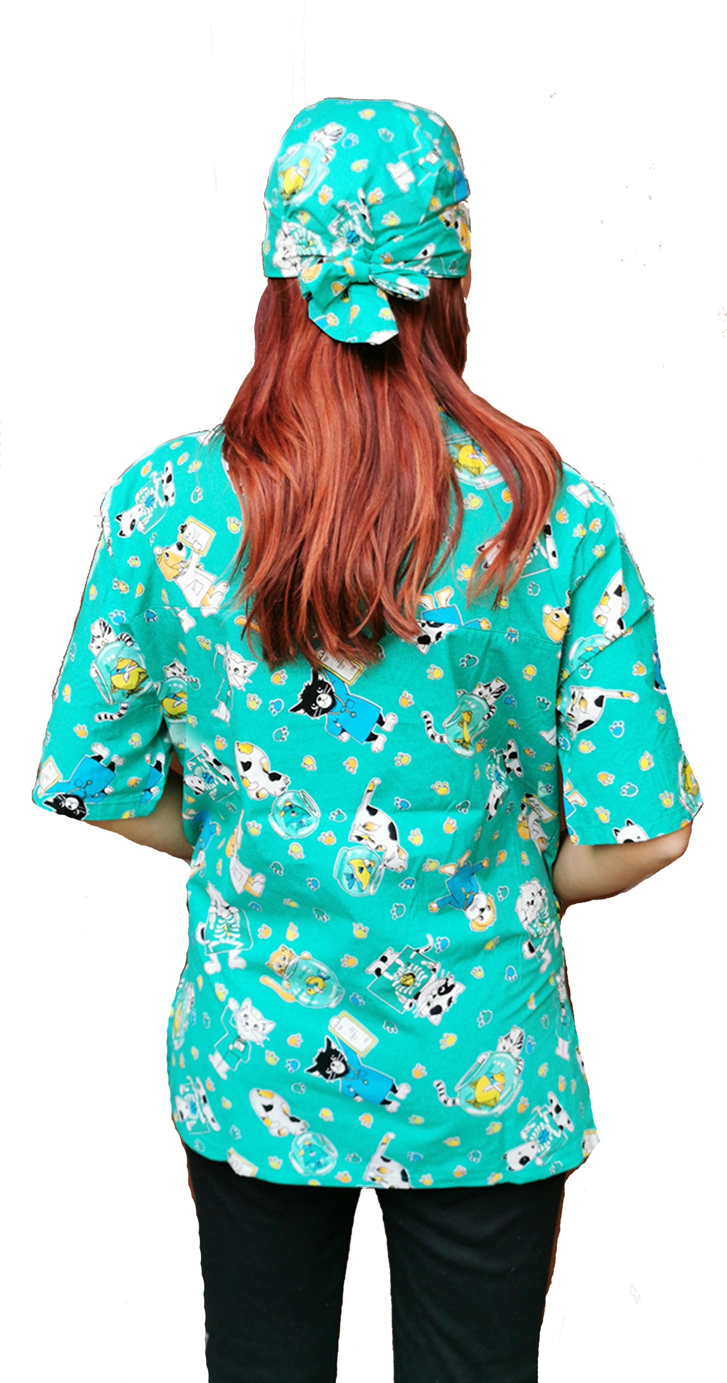 casacca da lavoro,"VERDE" camice fumetto+bandana cod: 880