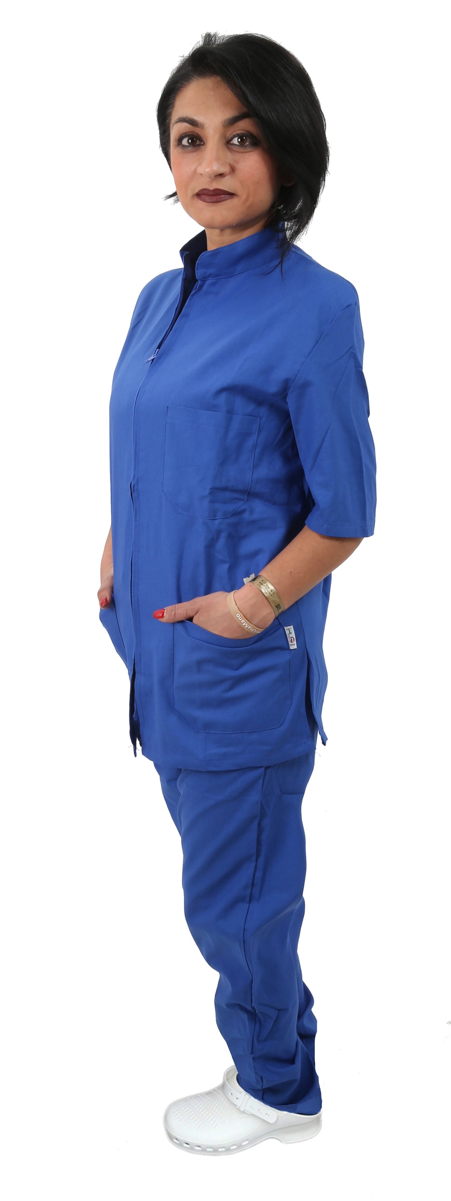 Divisa da lavoro,unisex, zip collo coreano "colore blu royal" cod: 1912
