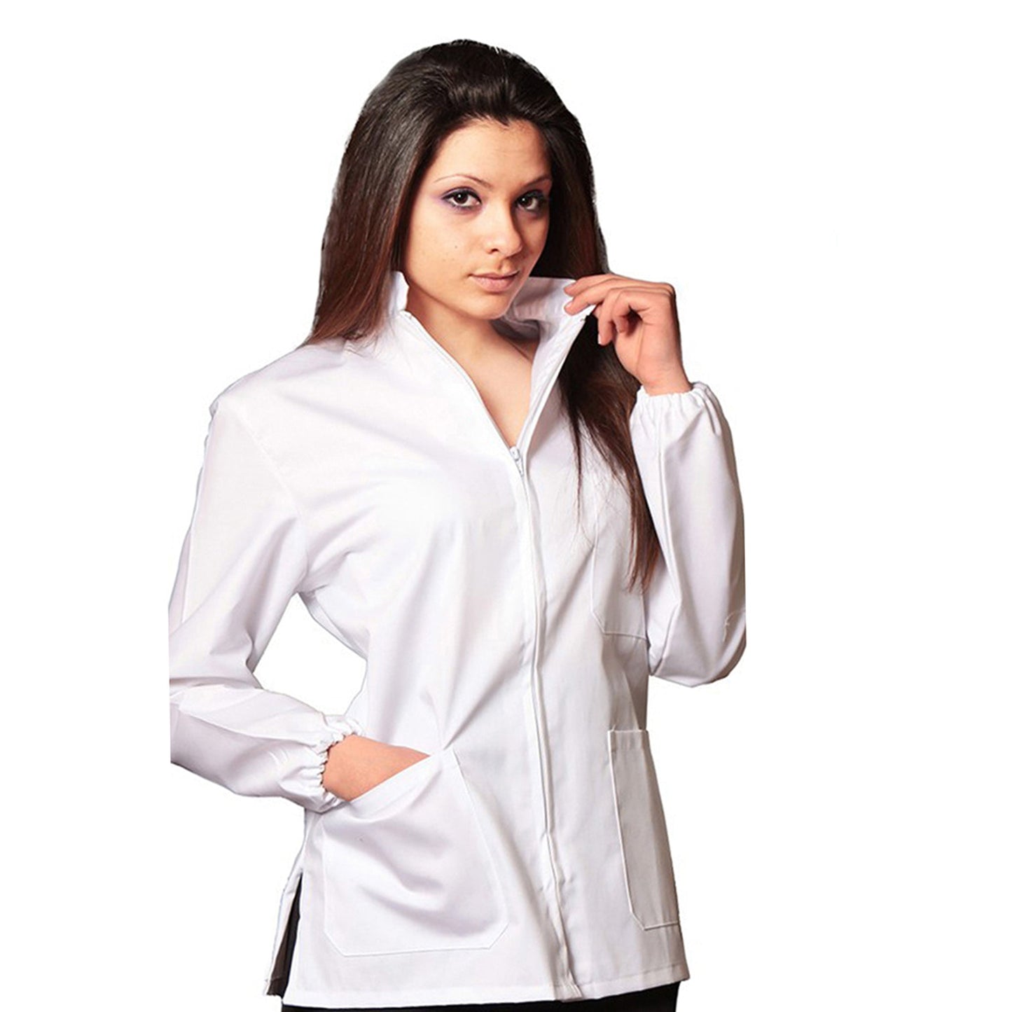 CASACCA camice Da Lavoro,laboratorio Con Zip Unisex Bianco UNISEX cod:7579