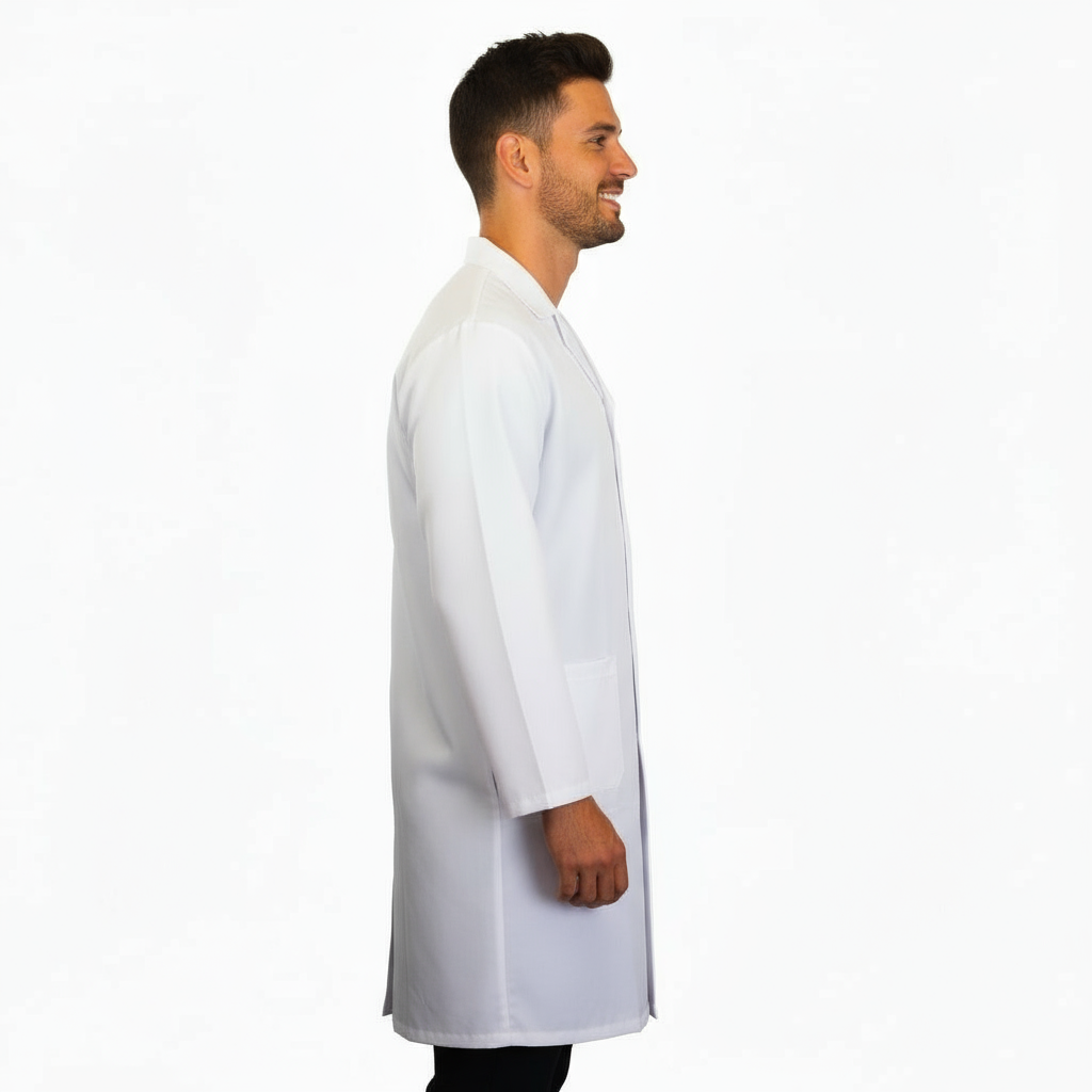 Camice da lavoro,laboratorio, uomo leggero,bianco,cod: 7982