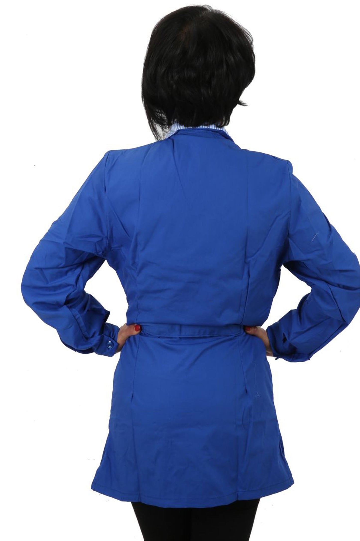 camice da lavoro,casacca donna corto ml "blu royal" con profilo cod: 6923