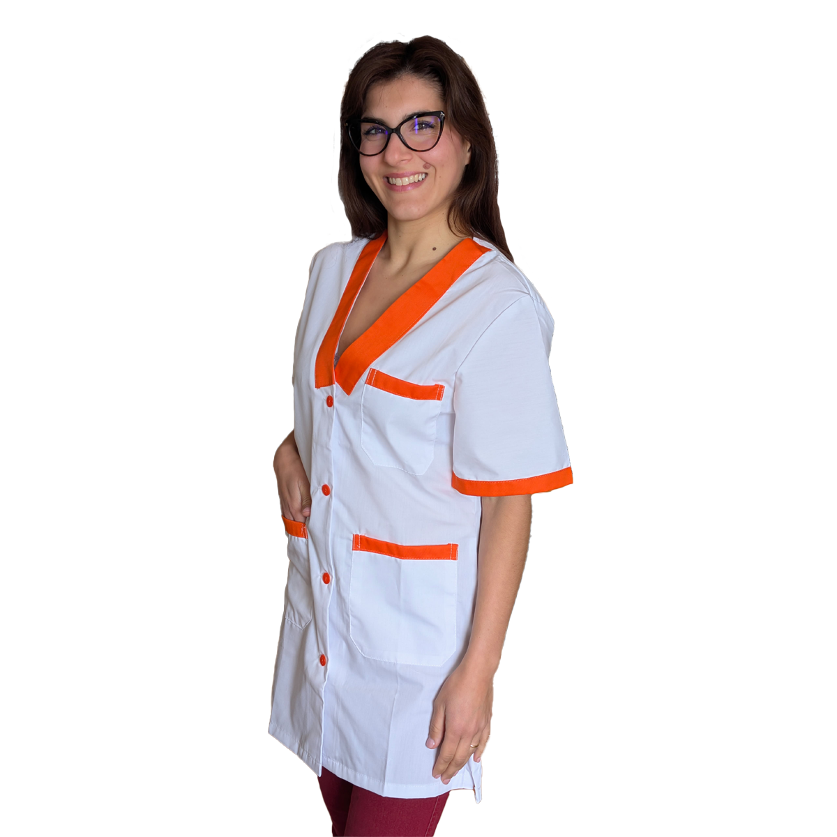 Casacca,camice da lavoro, profilo arancione MM Cod:7586