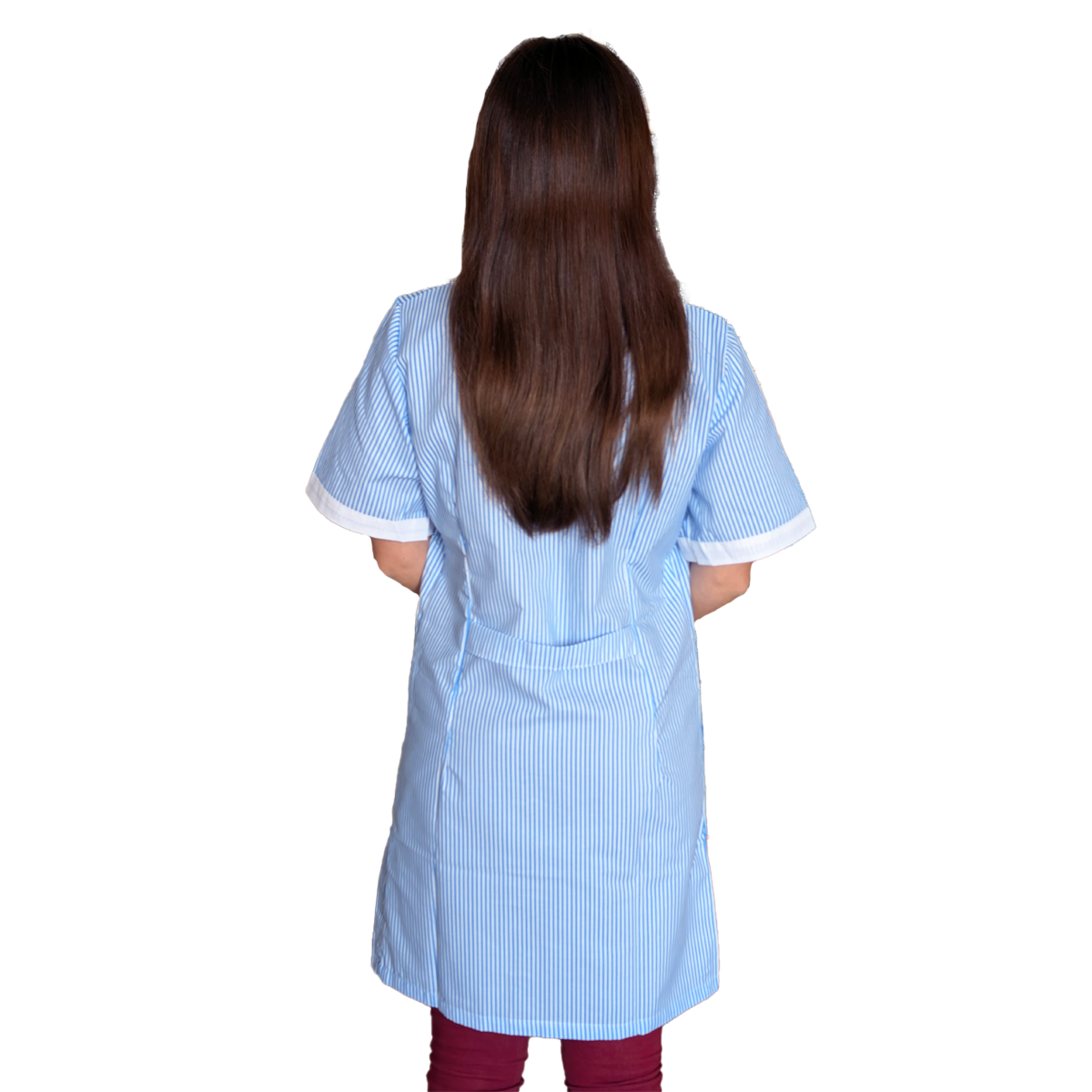 Camice da lavoro lungo rigo azzurro MM cod:7197