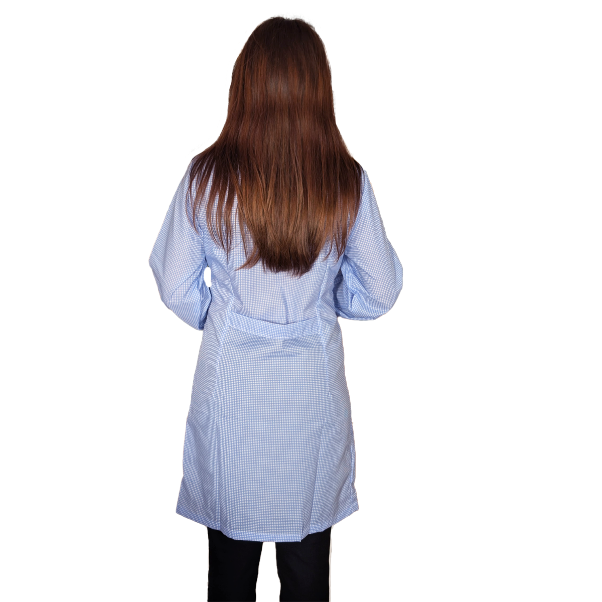 camice da lavoro donna,lungo quadretto azzurro ML cod: 200524