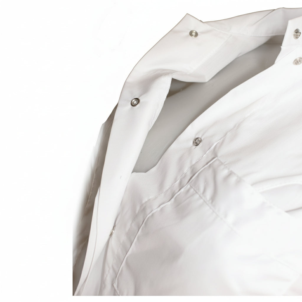 Casacca,camice da Lavoro Donna,Modello Avvitato,Manica Lunga,Bianco,Bottoni Automatici COD: 1811