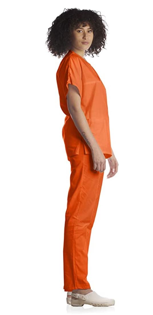 Divisa da lavoro,completa,unisex,scollo V "arancio" cod: 8316