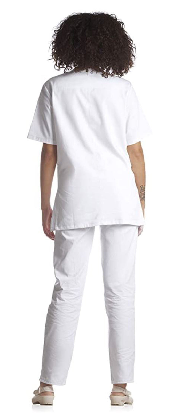 Divisa da lavoro,infermiera,oss, donna con zip bianco cod: 8279
