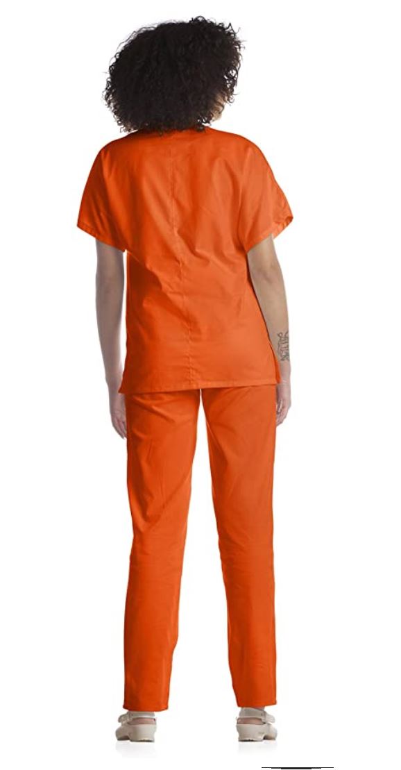 Divisa da lavoro,completa,unisex,scollo V "arancio" cod: 8316