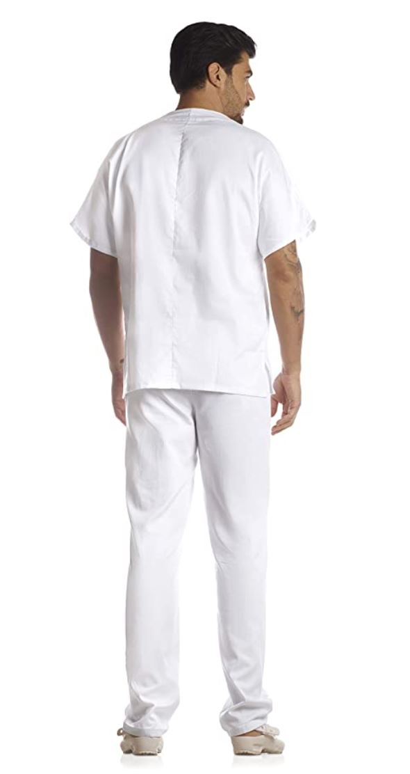 Divisa da lavoro,completa,unisex,collo V "bianco" cod: 8378