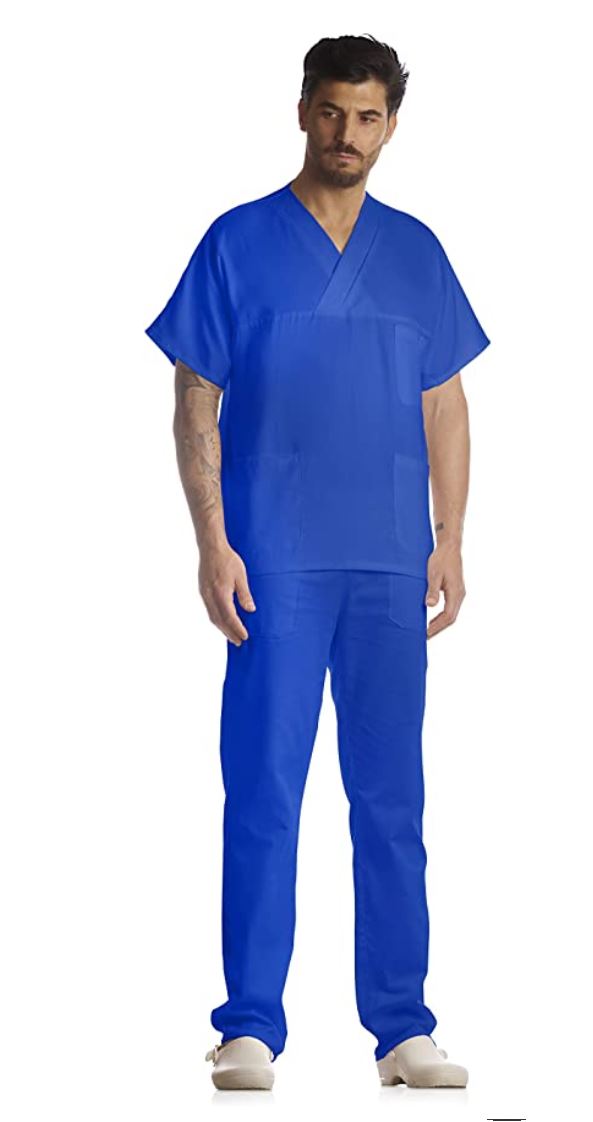 Divisa da lavoro,sanitaria,infermieristica,estetica,completa,unisex,scollo V 8299