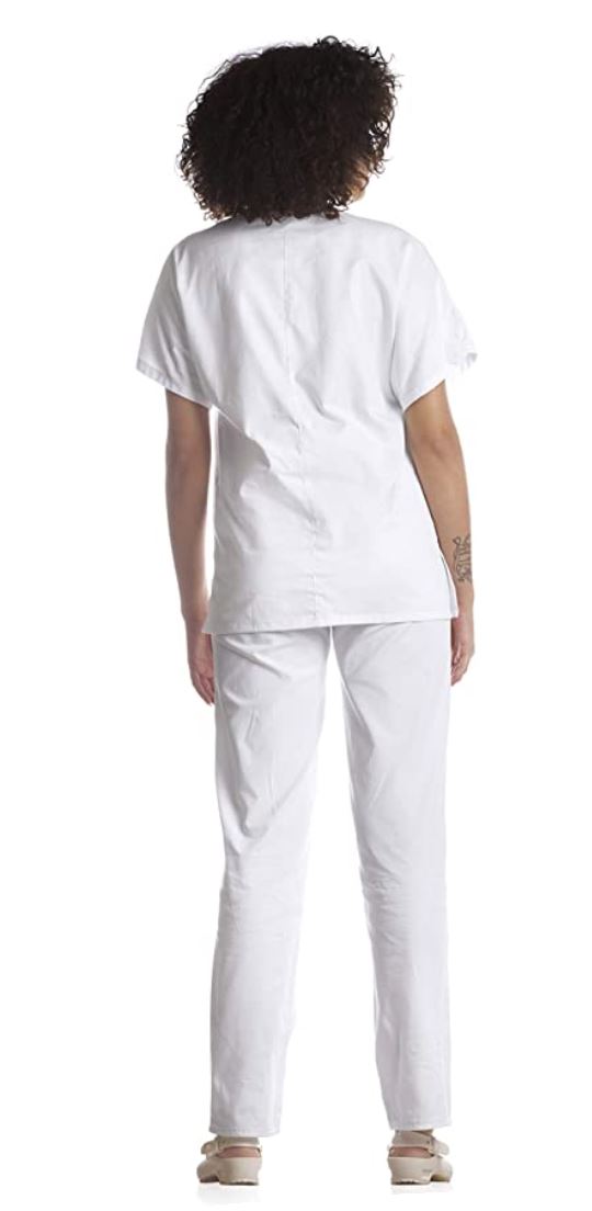 Divisa da lavoro,completa,unisex,collo V "bianco" cod: 8378