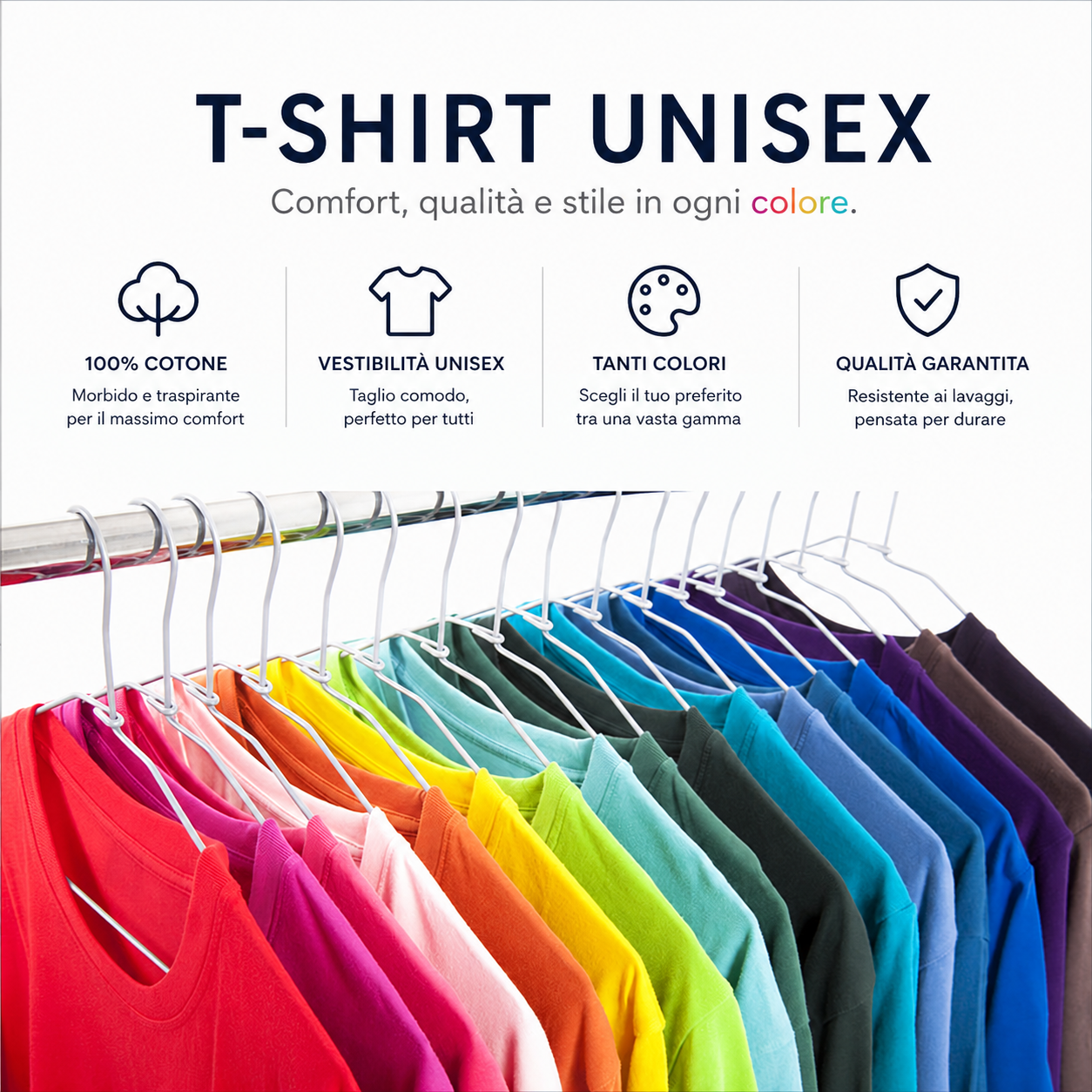 T-shirt unisex in cotone 100% vari colori 150gr