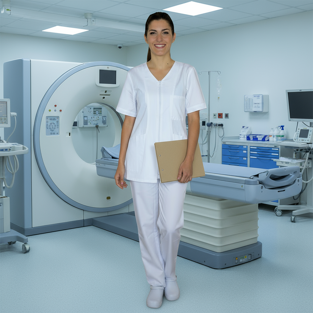 Divisa da Lavoro Infermiera OSS Donna Zip Bianco Manica Corta – COD: 8279