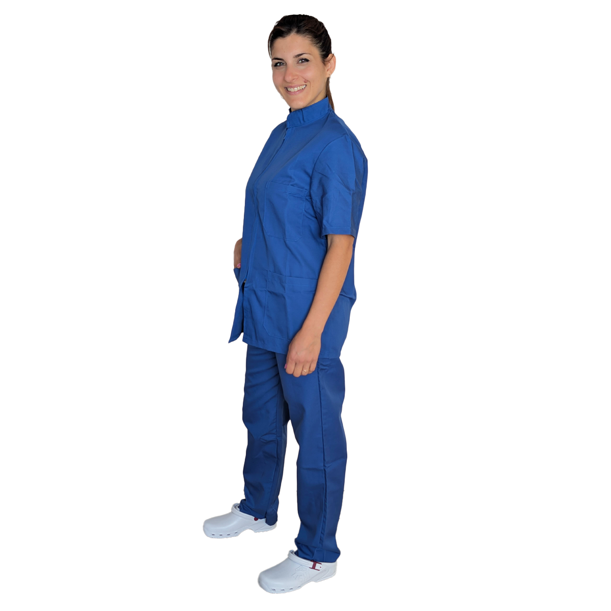 Divisa da lavoro,unisex, zip collo coreano "colore blu royal" cod: 1912