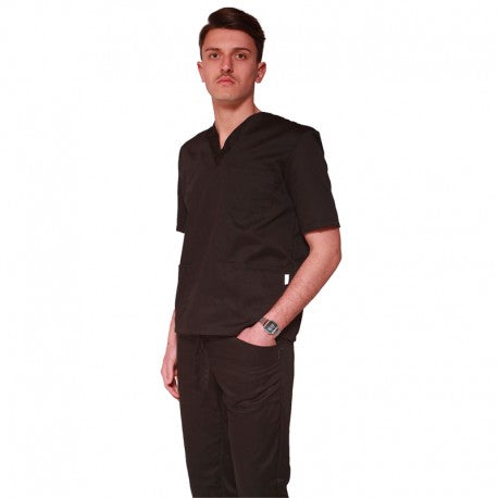 Divisa unisex da lavoro,scollo V "NERO" cod: 8293