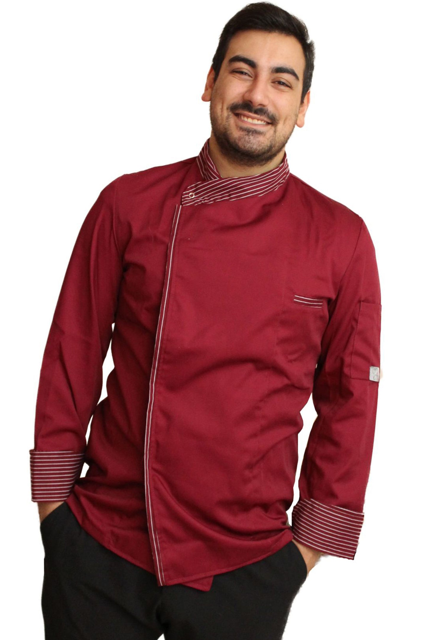 Giacca chef "cook" bordeaux con automatici cod:7753