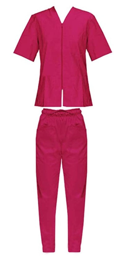 Divisa da lavoro,completa,da donna con zip "Fuchsia" cod: 1507