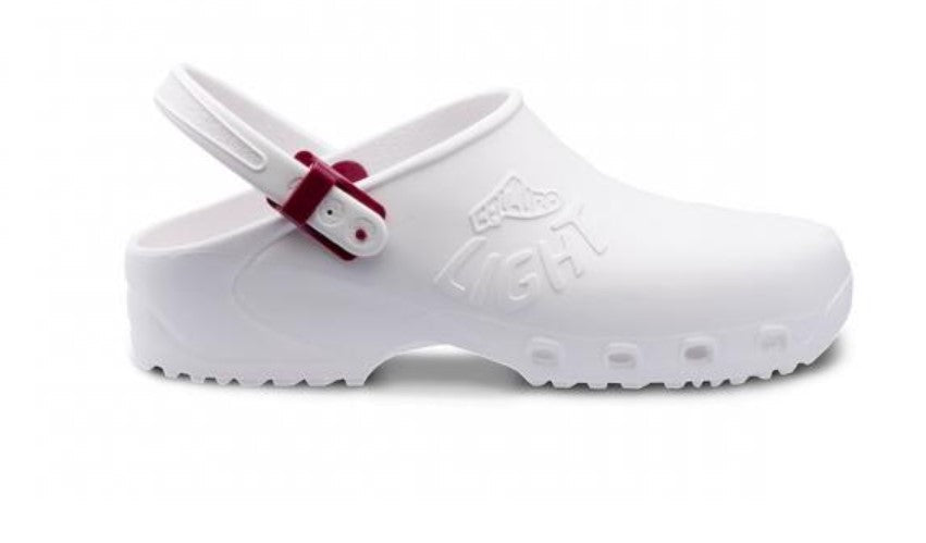 Zoccoli da lavoro sanitari ,cinturino regolabile "bianco" cod: 8250