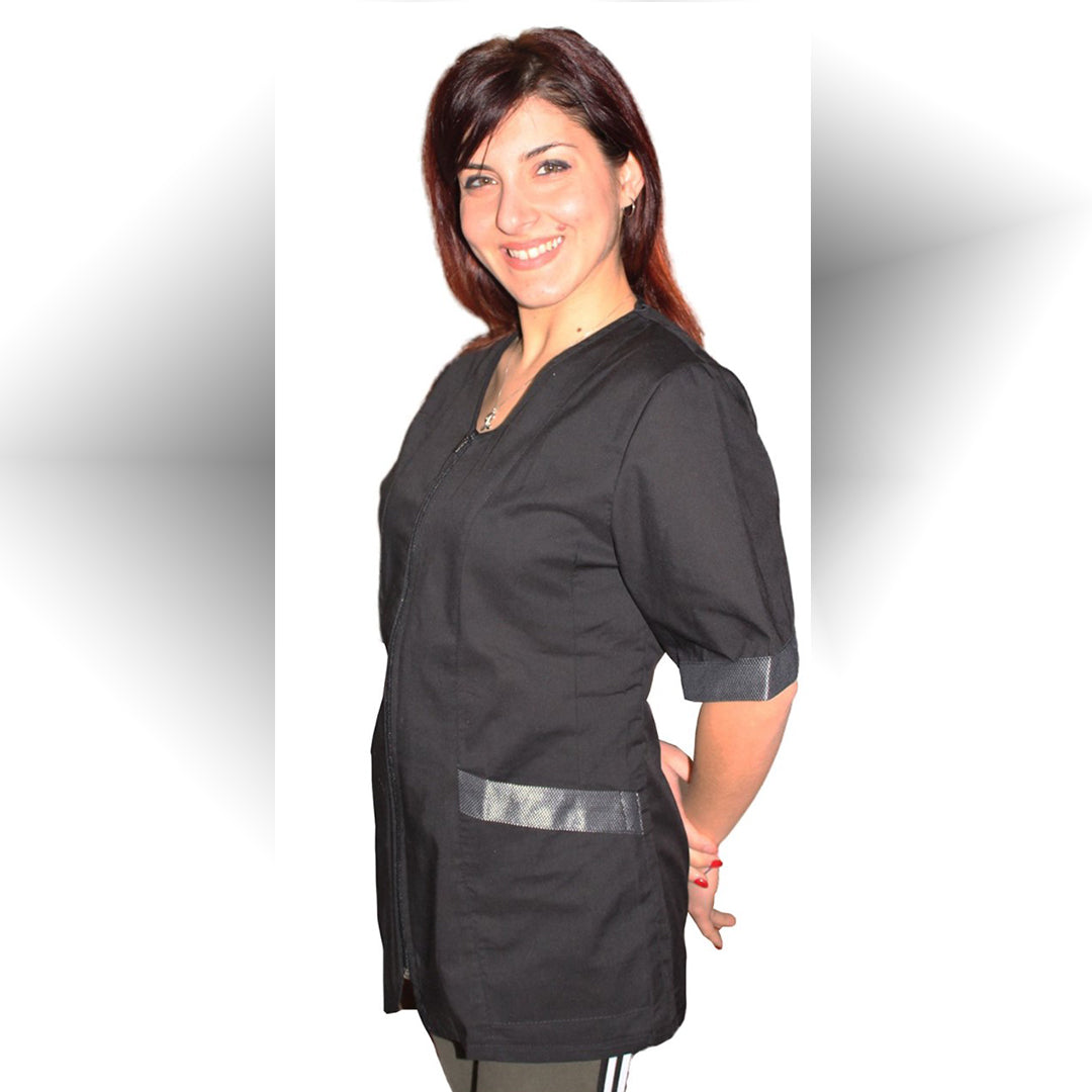Casacca zip nero MM con inserto laminato Cod: 2806