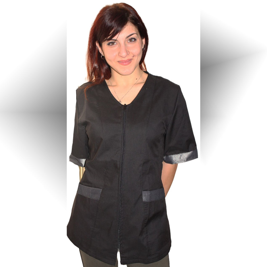 Casacca zip nero MM con inserto laminato Cod: 2806