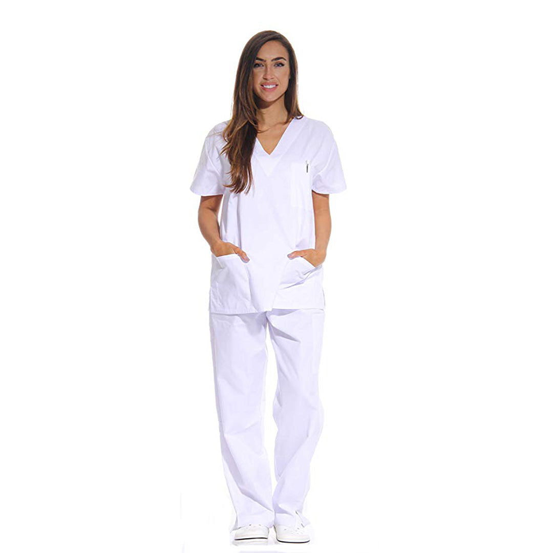 Divisa da lavoro,sanitaria,infermieristica,estetica,completa,unisex,scollo V 8299
