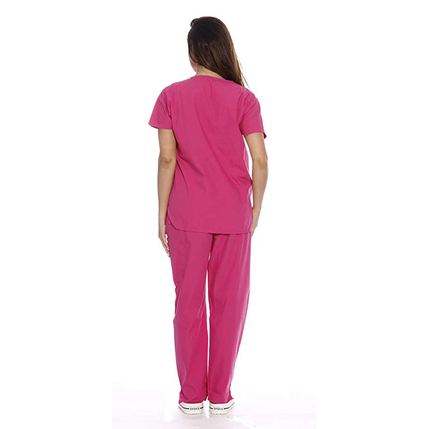 Divisa da lavoro,completa,da donna,scollo V "Fuchsia" cod: 8347