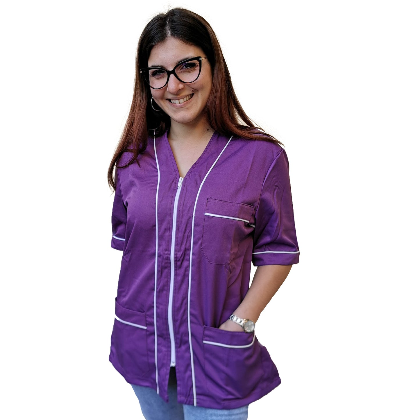 Casacca,camice da lavoro con zip S.A.S cod: 040321