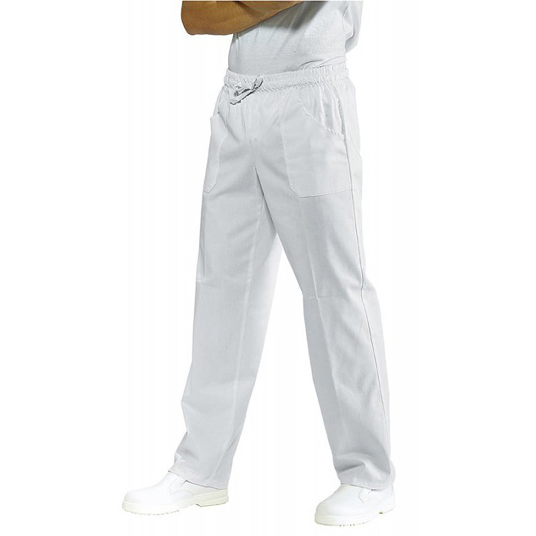Pantaloni da lavoro ,bianchi "regular-fit" UNISEX cod:7807