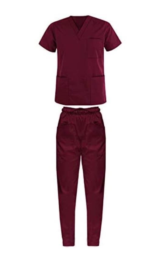 Divisa da lavoro,sanitaria,infermieristica,estetica,completa,unisex,scollo V 8299