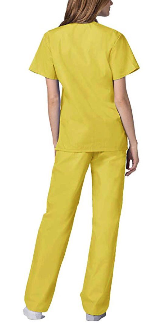 Divisa da lavoro,completa,unisex,collo V "giallo" cod: 1512