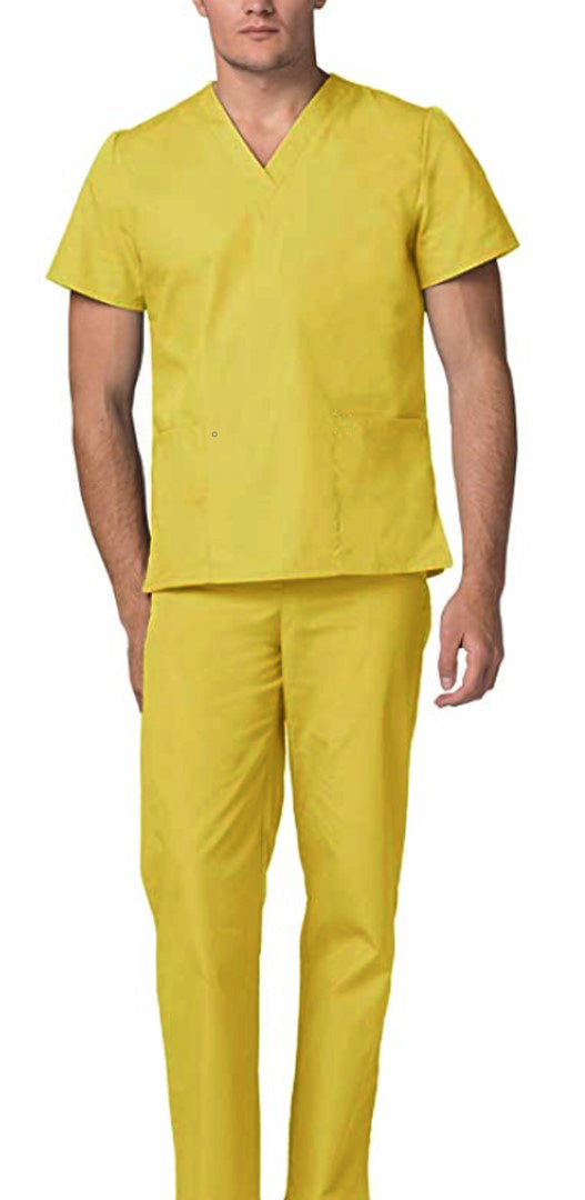 Divisa da lavoro,completa,unisex,collo V "giallo" cod: 1512