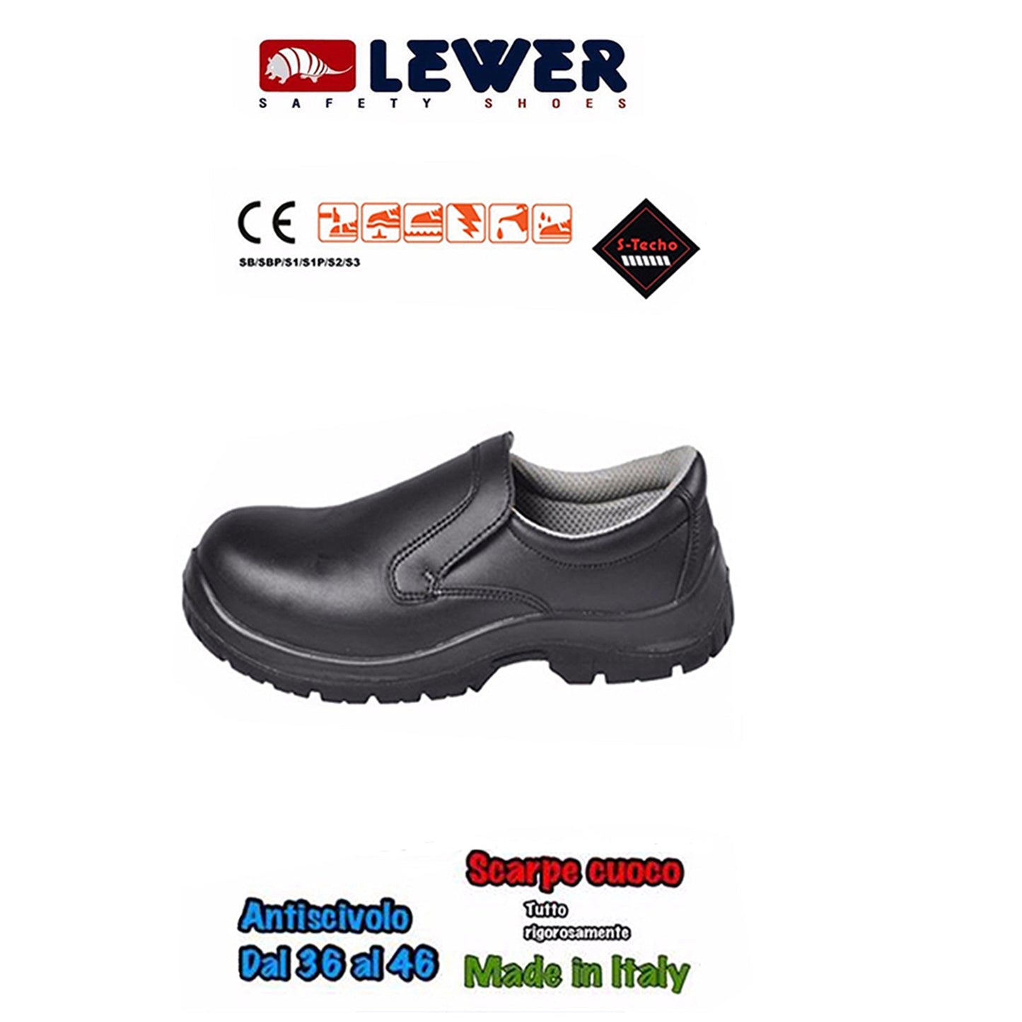 scarpa cuoco mocassino-calzatura chef cucina antiscivolo "nero"cod: 8231