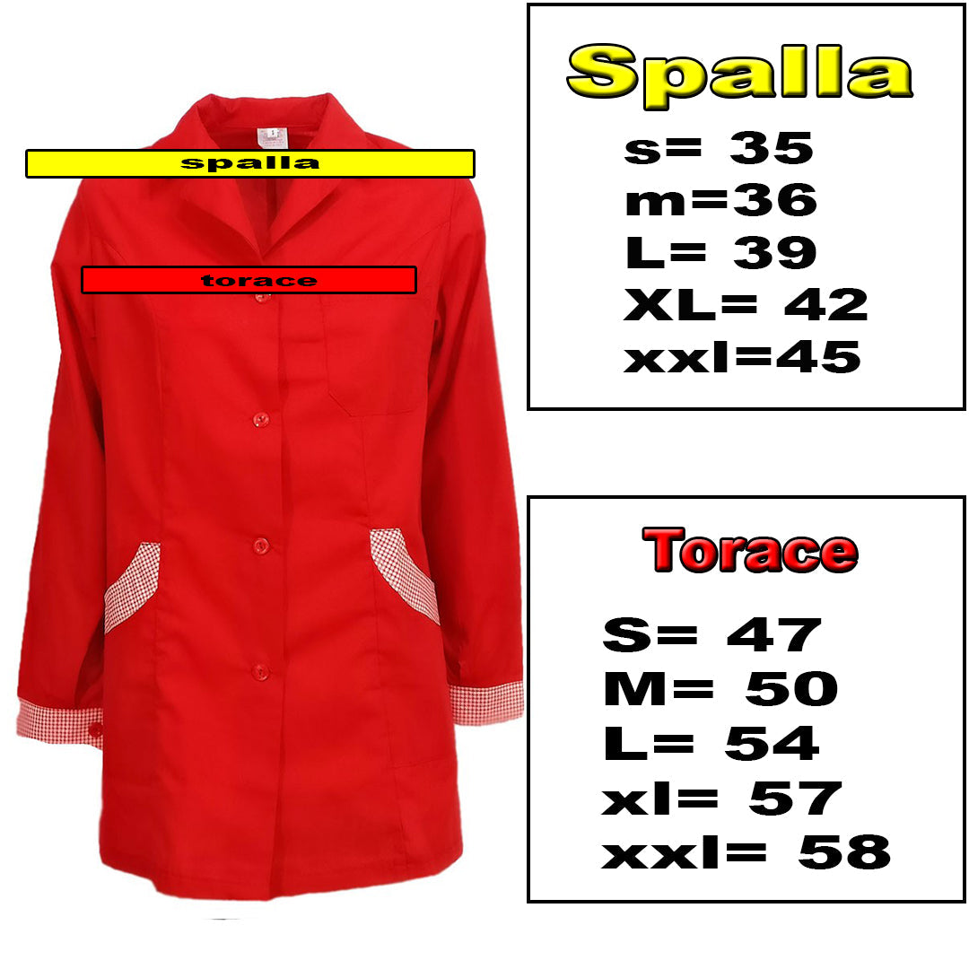 Camice da lavoro donna,casacca slim,divisa "rosso" cod: 151020