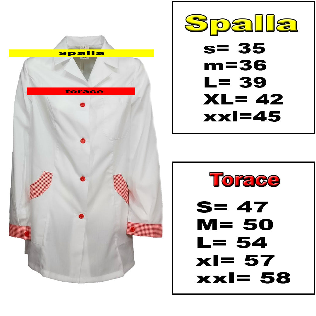camice da lavoro donna,casacca slim bianco manica lunga Cod: 0311