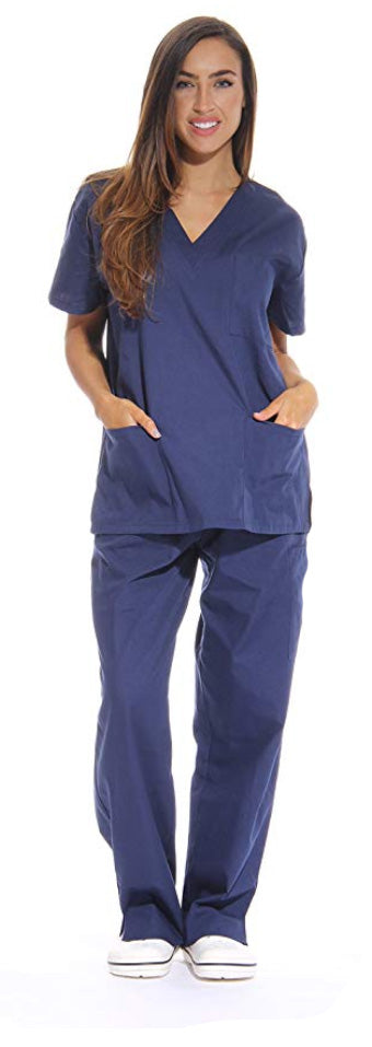 Divisa da lavoro,completa,unisex,scollo V "blu scuro" cod: 8354