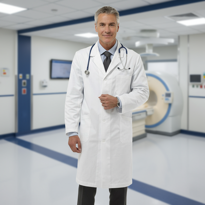 Camice da lavoro,laboratorio, bianco uomo ,cotone pesante ML cod: 7999